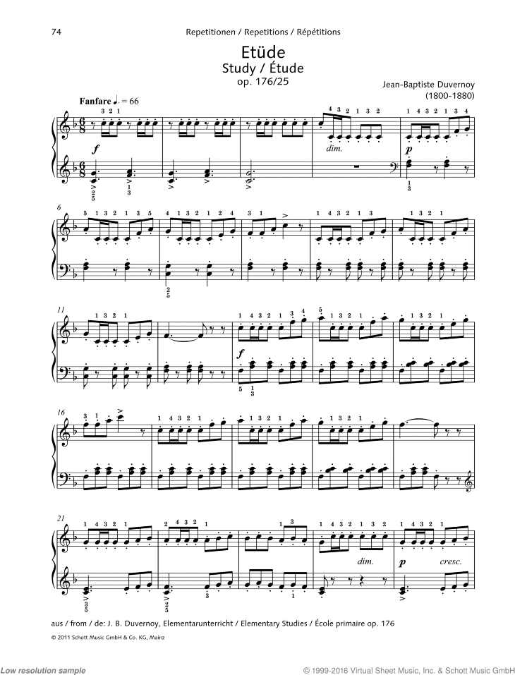 Study, Op. 176 No. 25, Repetitions