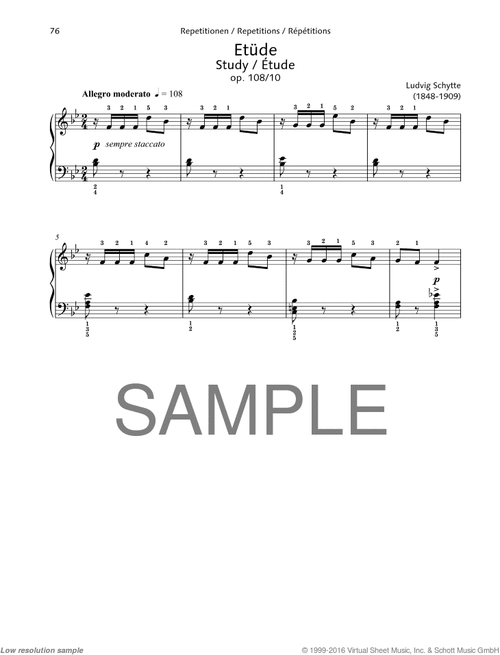Study, Op. 108 No. 10, Repetitions