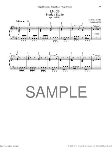 Study, Op. 108 No. 11, Repetitions