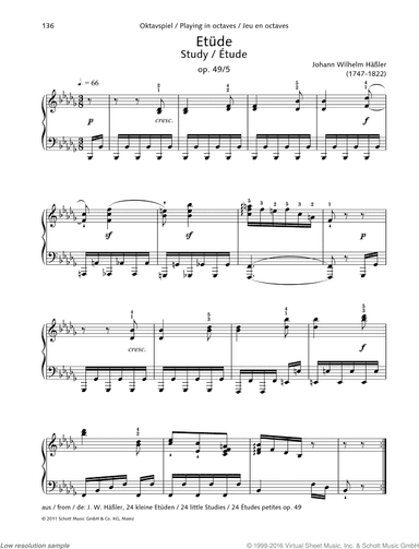 Study, Op. 49 No. 5, Playing in octaves