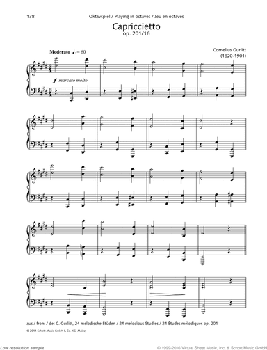 Capriccietto, Op. 201 No. 16, Playing in octaves