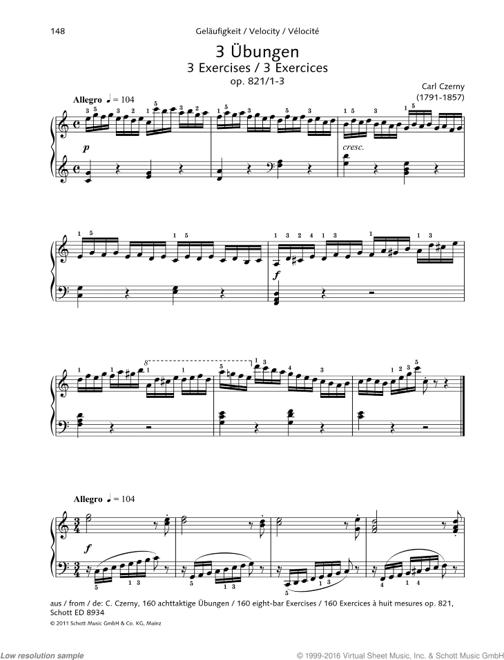 3 Exercises, Op. 821 No. 1-3, Velocity