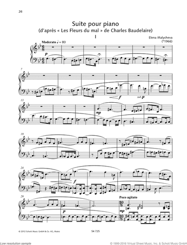 Suite pour piano, Movements I, II, III, X
