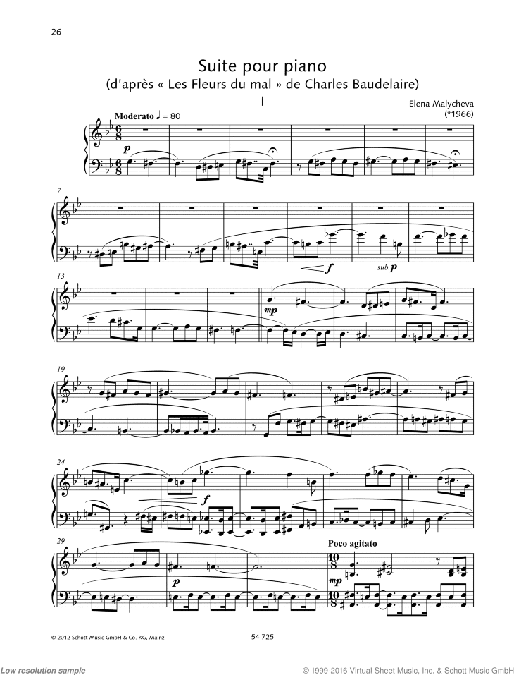 Suite pour piano, Movements I, II, III, X