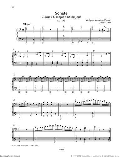 Sonata in C major, K. 19d