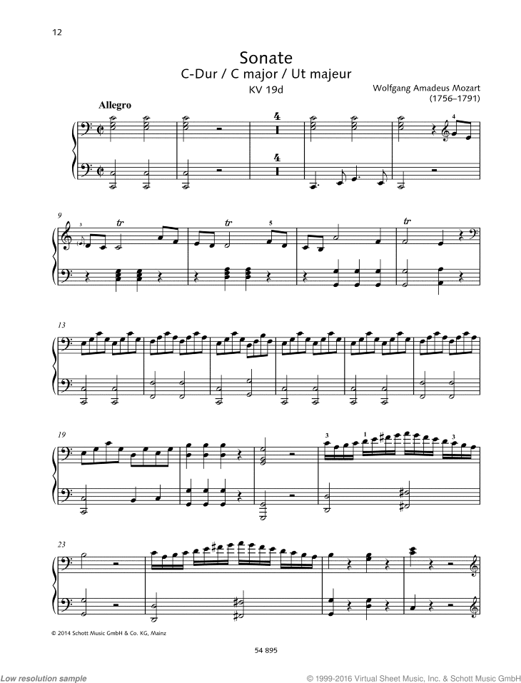Sonata in C major, K. 19d