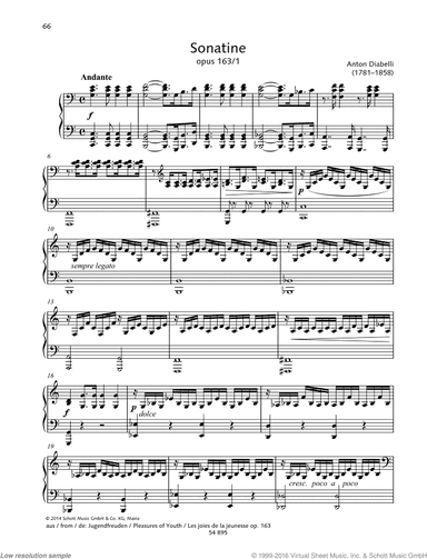 Sonatina, Op. 163 No. 1, from Pleasures of Youth