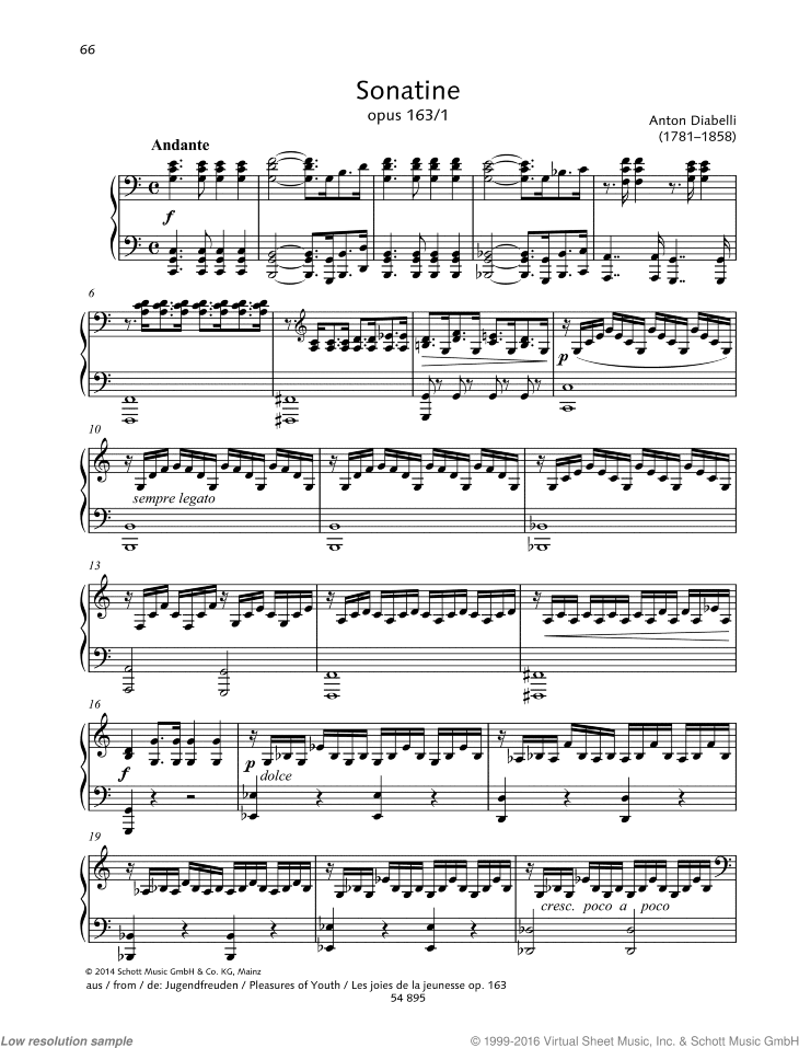 Sonatina, Op. 163 No. 1, from Pleasures of Youth
