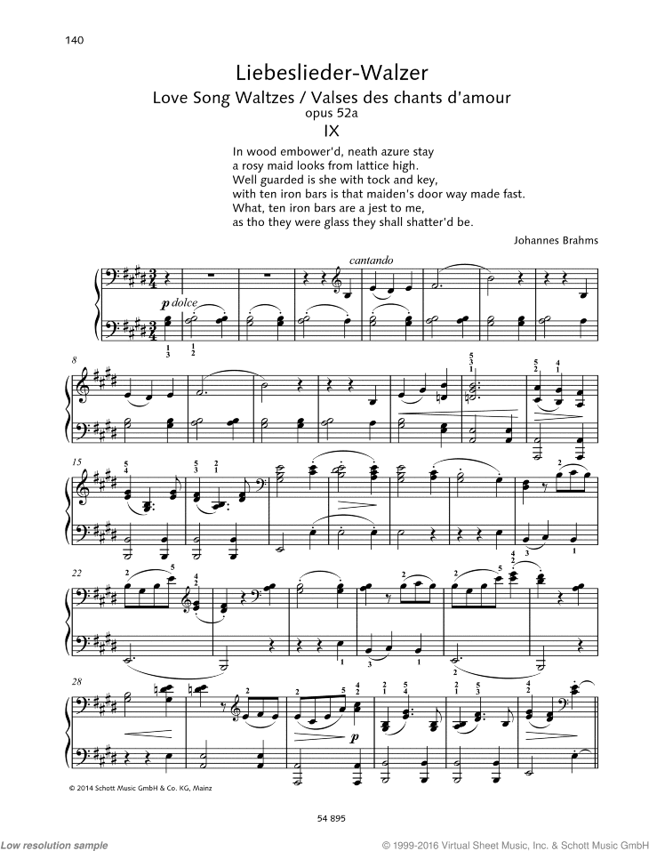 Love Song Waltzes, Op. 52a, IX, X, XI