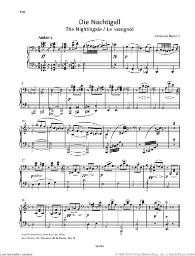 The Nightingale, from Souvenir de la Russie No. 4