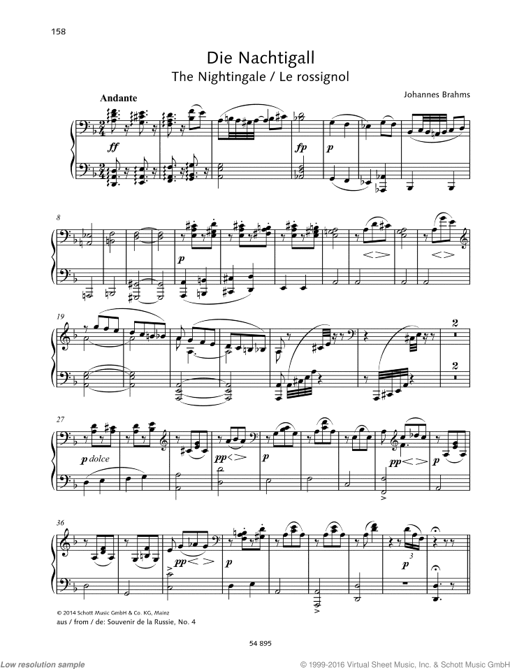 The Nightingale, from Souvenir de la Russie No. 4