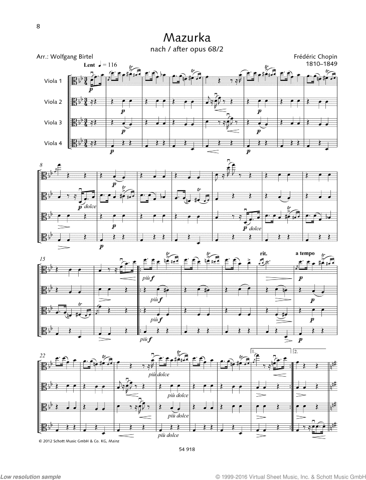Mazurka, after Op. 68 No. 2