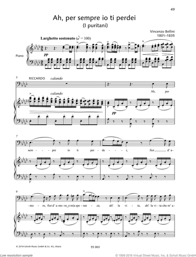 Ah, per sempre io ti perdei, From 'I puritani'