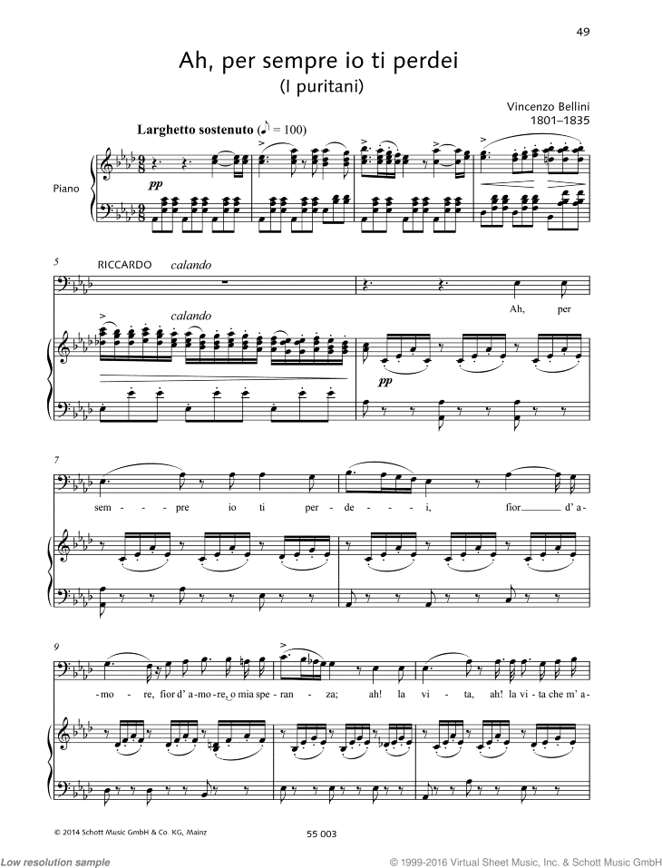 Ah, per sempre io ti perdei, From 'I puritani'