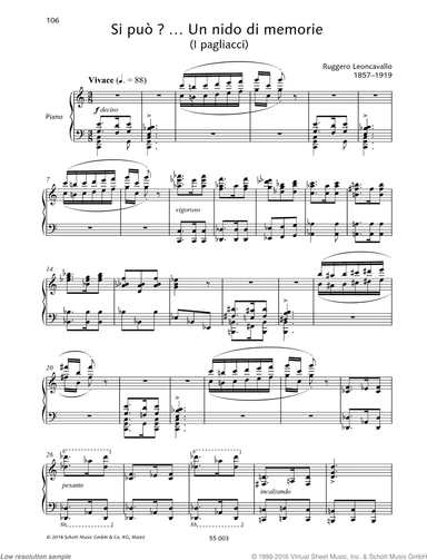 Si puo? ... Un nido di memorie, From &lsquo;I pagliacci&rsquo;