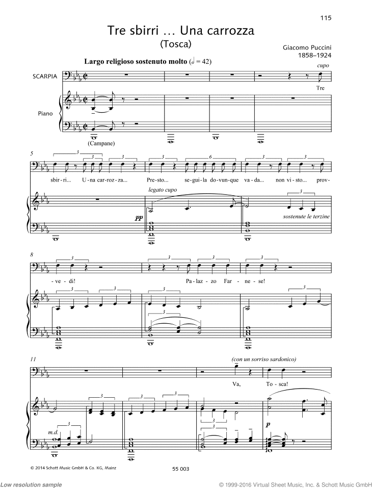 Tre sbirri ... Una carrozz, From &lsquo;Tosca&rsquo;