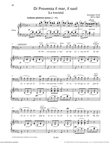 Di Provenza il mar, il suol, From &quot;La traviata&quot;