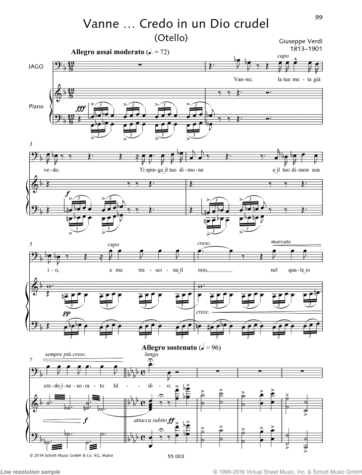 Vanne... Credo in un Dio crudel, From &quot;Otello&quot;
