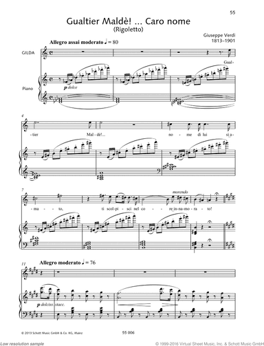 Gualtier Malde!...Caro nome, From &lsquo;Rigoletto&rsquo;