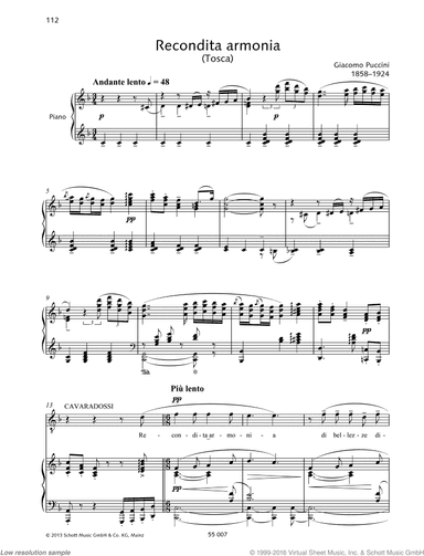 Recondita armonia, From &lsquo;Tosca&rsquo;