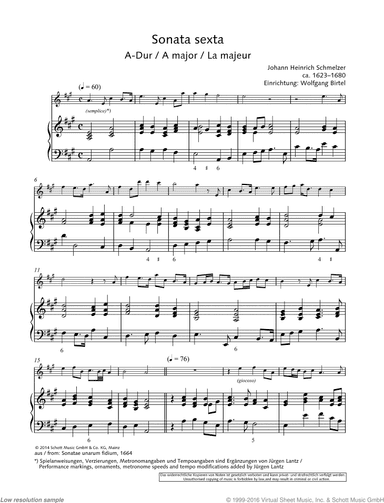 Sonata sexta, from Sonatae unarum fidium, 1664