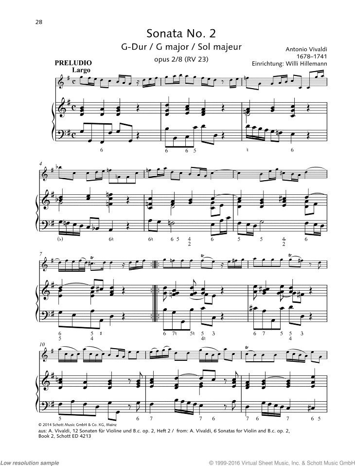 Sonata No. 2 in G major, Op. 2 No. 8 (RV 23)