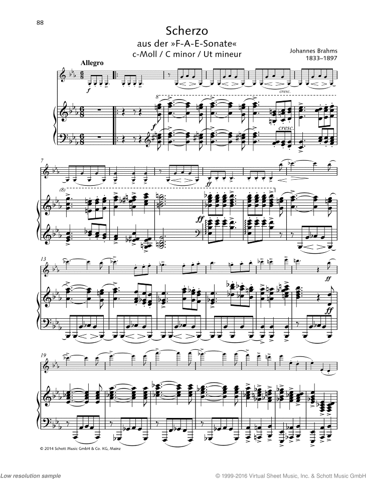 Scherzo, from: F-A-E-Sonate