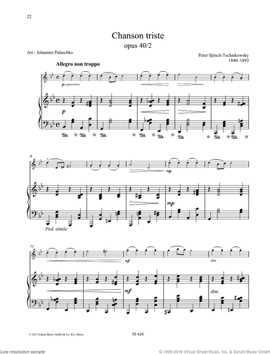 Chanson triste, Op.  40 No. 2