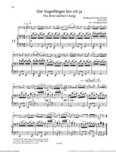 The Bird Catcher's Song, from &quot;The Magic Flute&quot;