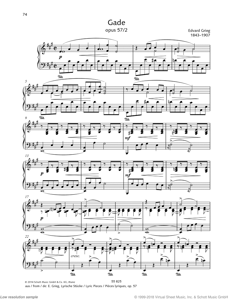 Gade, from: Lyric Pieces, Op. 57 No. 2