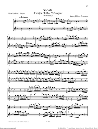 Sonata in B-flat major, TWV 40:107