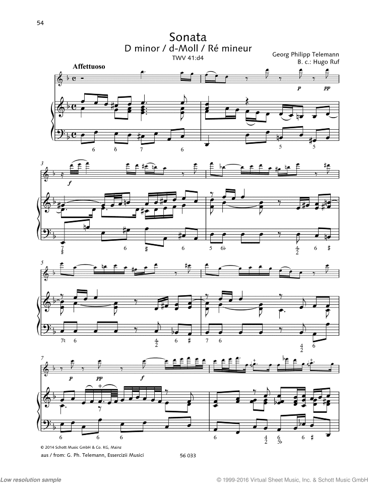 Sonata in D minor, TWV 41:d4