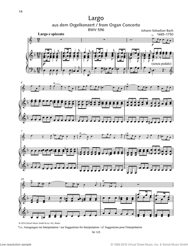 Largo, from Organ Concerto, BWV 596
