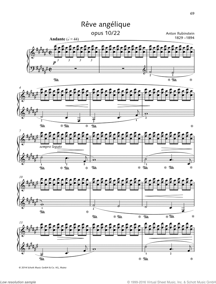 Reve angelique, Op.  10/22