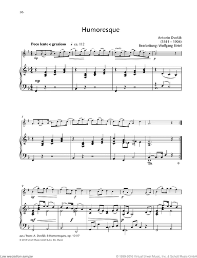 Humoresque, from: Humoresques, Op. 101 No. 7