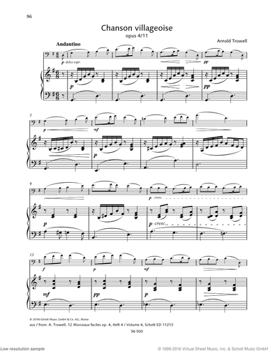 Chanson villageoise, Op. 4 No. 11
