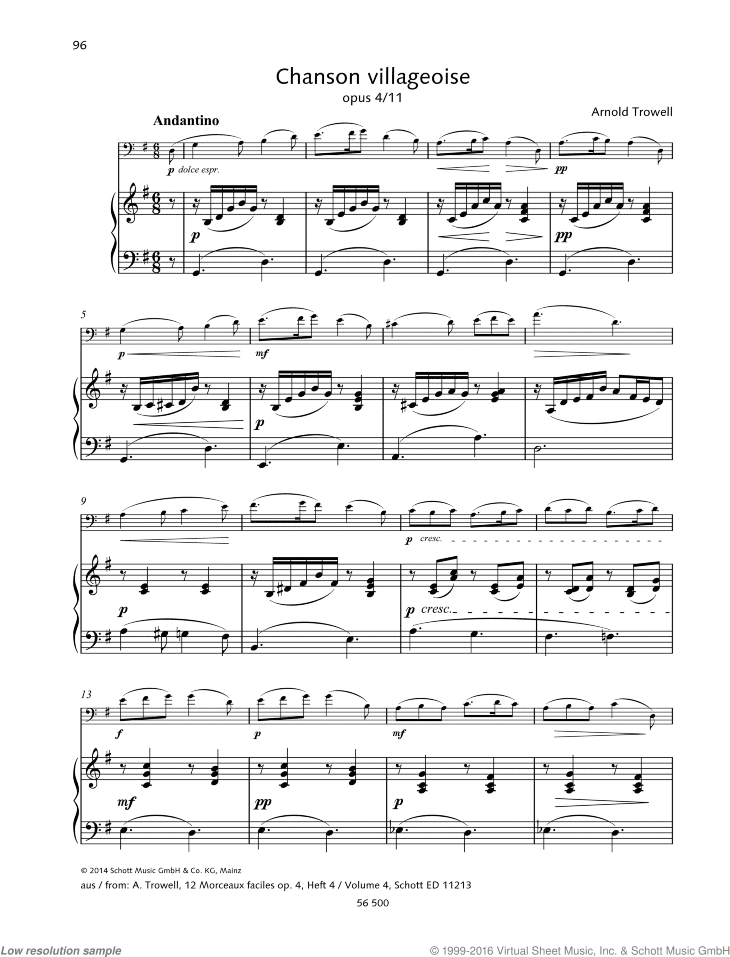 Chanson villageoise, Op. 4 No. 11