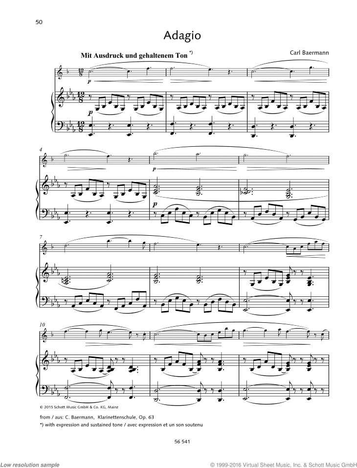 Adagio, from: Klarinettenschule, Op. 63