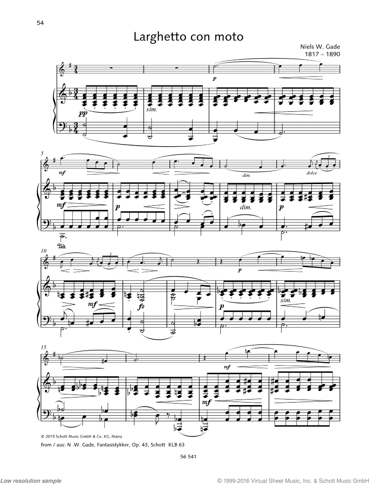 Larghetto con moto, from: Fantasistykker, op. 43