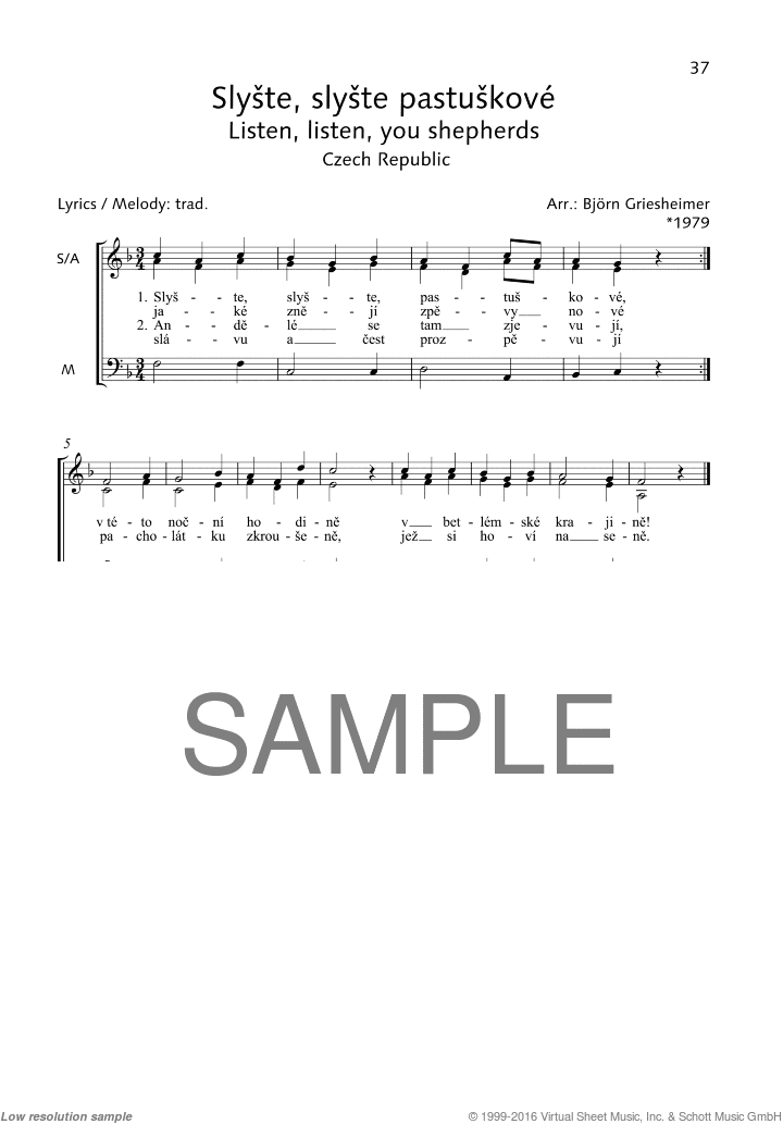 Slyste, slyste pastuskove, Listen, listen, you shepherds