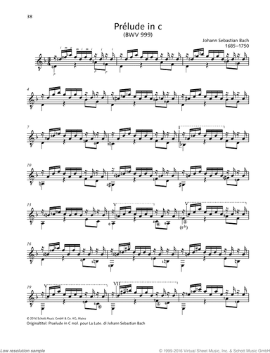 Prelude in C, BWV 999