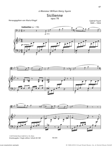 Sicilienne, Op. 78