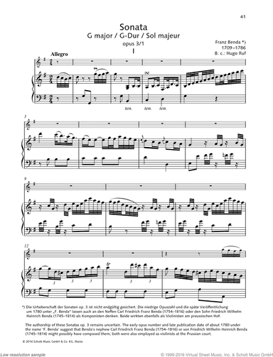 Sonata in G major, Op. 3 No. 1