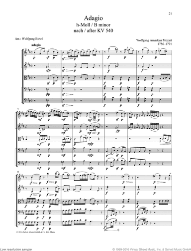 Adagio in B minor, after K. 450
