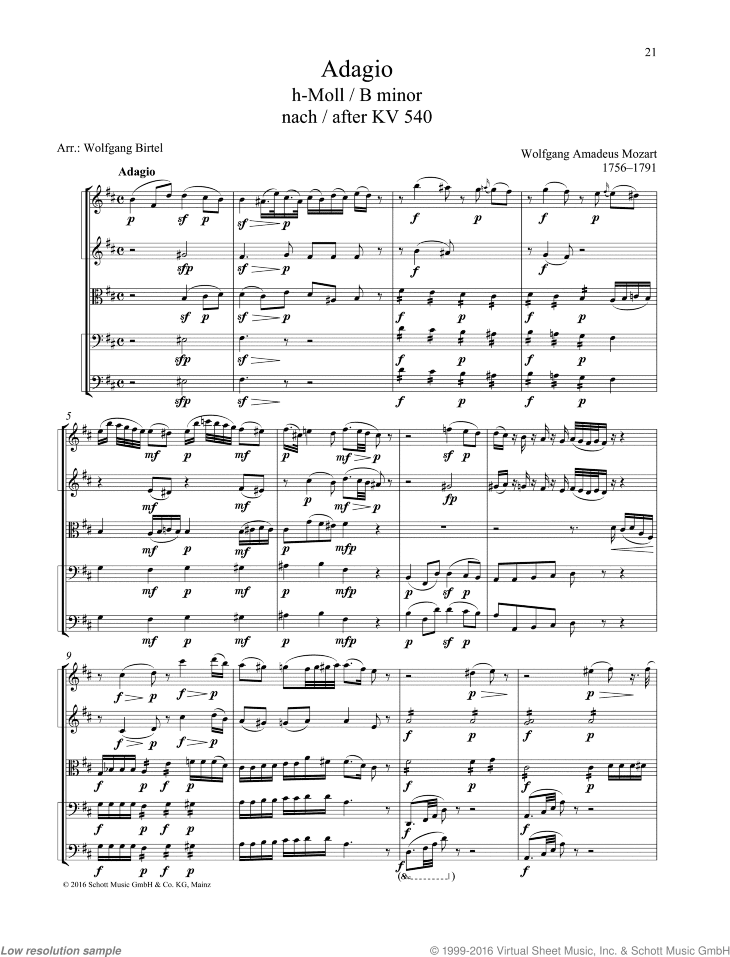Adagio in B minor, after K. 450