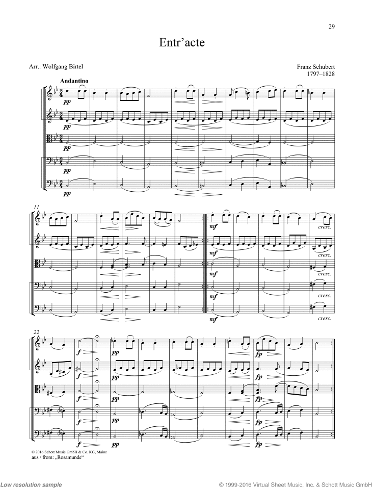 Entr'acte, from: &quot;Rosamunde&quot;