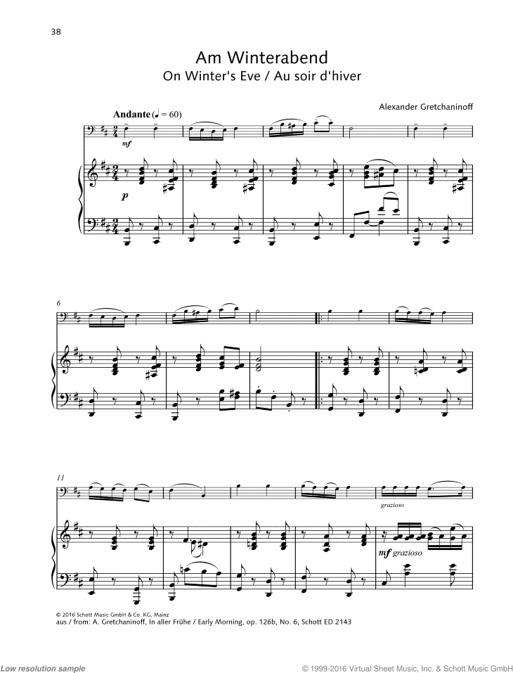 On Winter's Eve, from Early Morning, Op. 126b