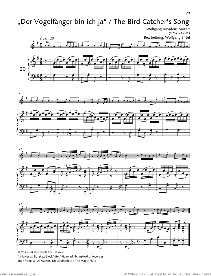 The Bird Catcher's Song, from: The Magic Flute