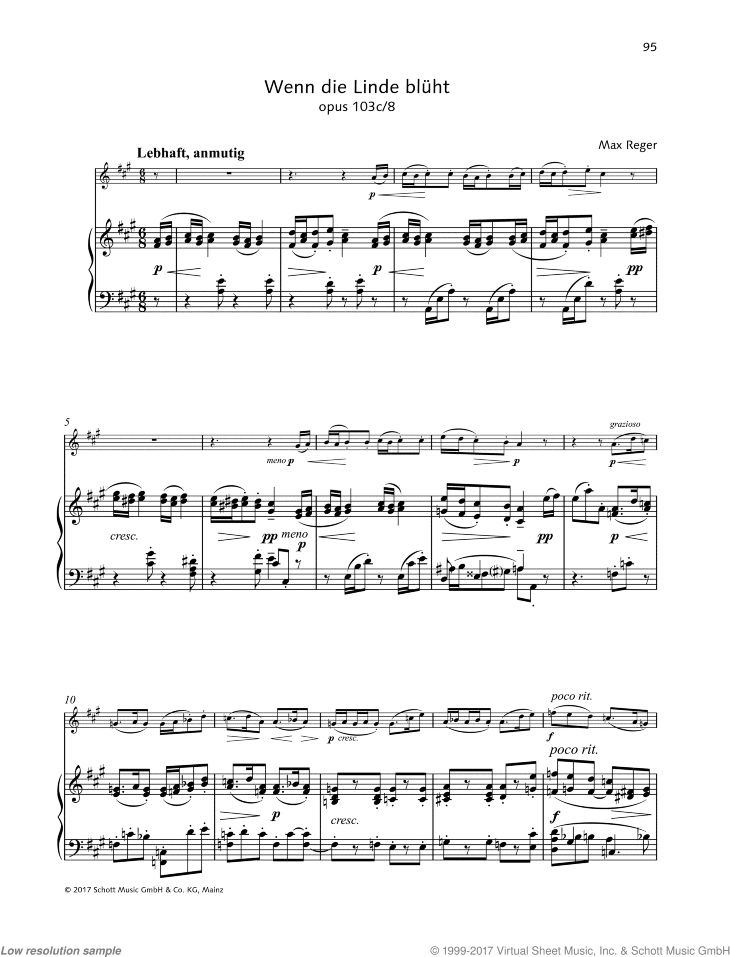 Wenn die Linde bluht, Op. 103c, No. 8
