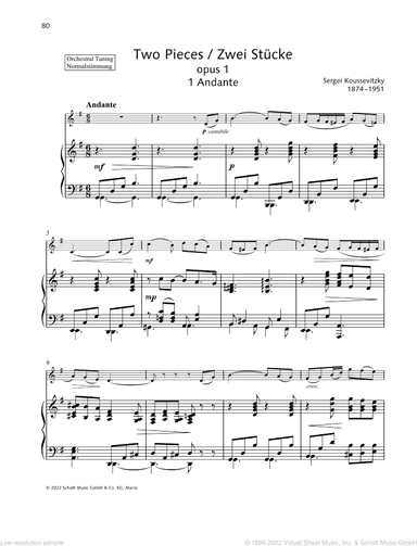 Two Pieces, op. 1, Andante - Valse miniature